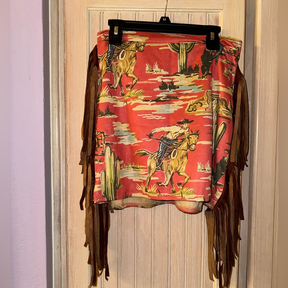 Suede western skirt